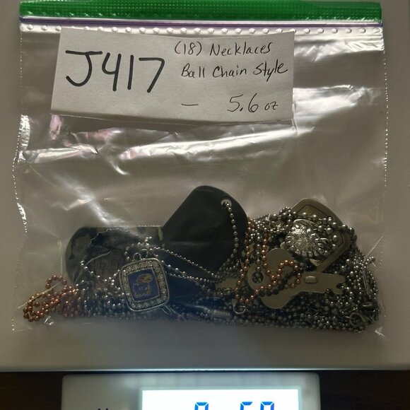 J417 Bulk Bundle of 18 Necklaces Ball Chain Style - Picture 5 of 5